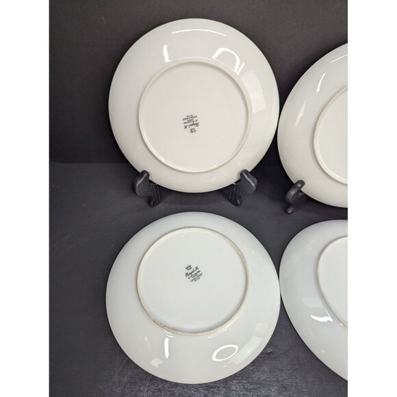 Royal M by Mitashoten Platinum Knight M109 White Coupe Salad Plate Set of 4 - Picture 6 of 9